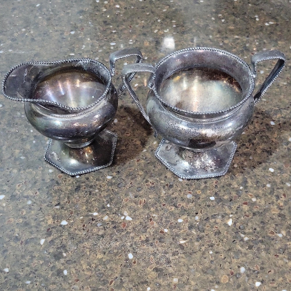 Elegant Silver Creamer and Sugar Bowl Set FORBES silver Co